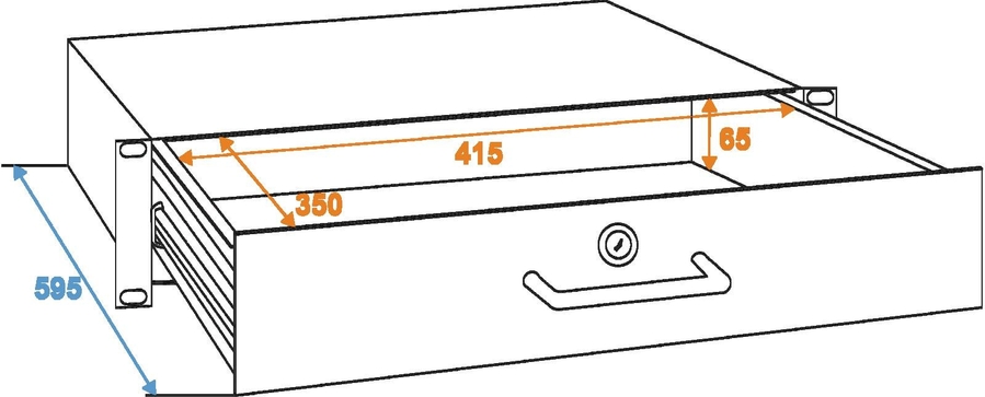 Рэковый ящик-шухляда с замком OMNITRONIC Rack Drawer with Lock 2U фото 3